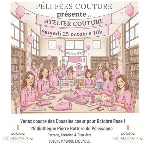 affiche atelier peli fees couture octobre rose 2025
